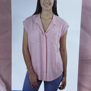 Jachs Girlfriend Women's L Blouse Pink Rayon e0763